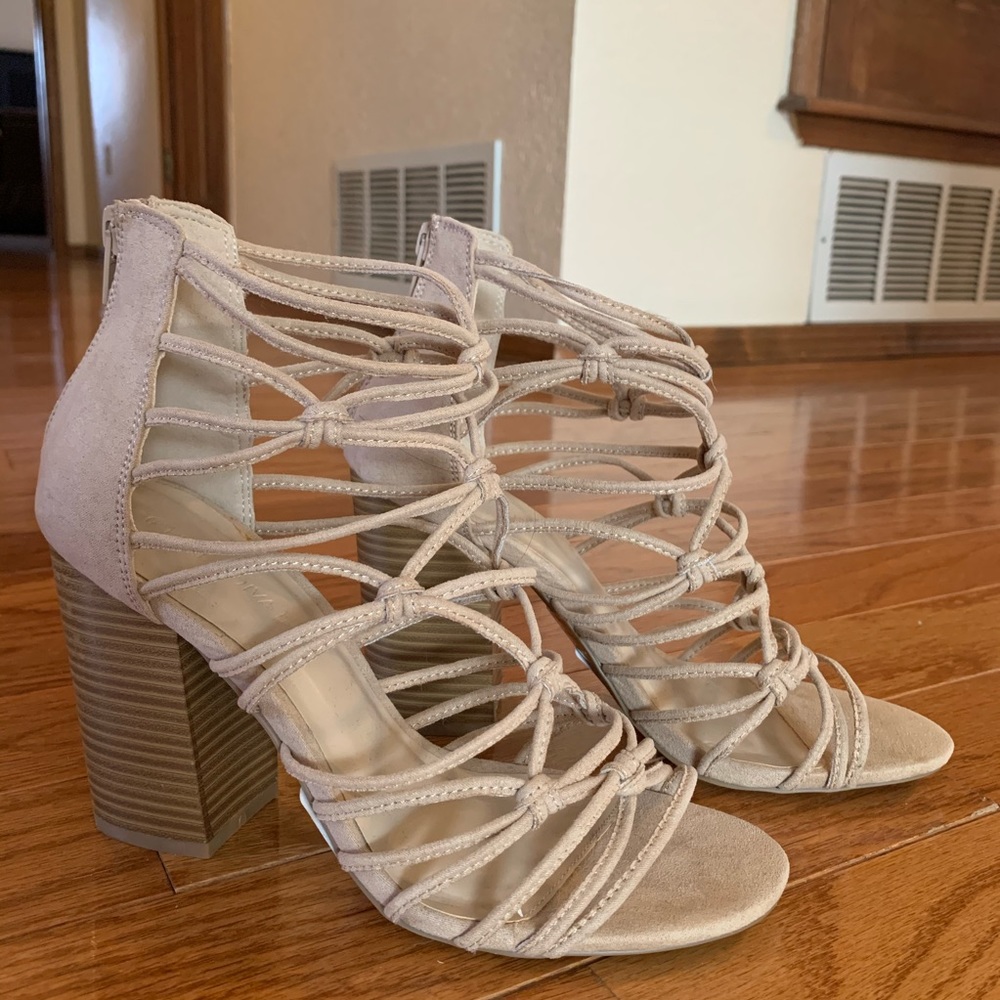 New Tan Chunky Heel